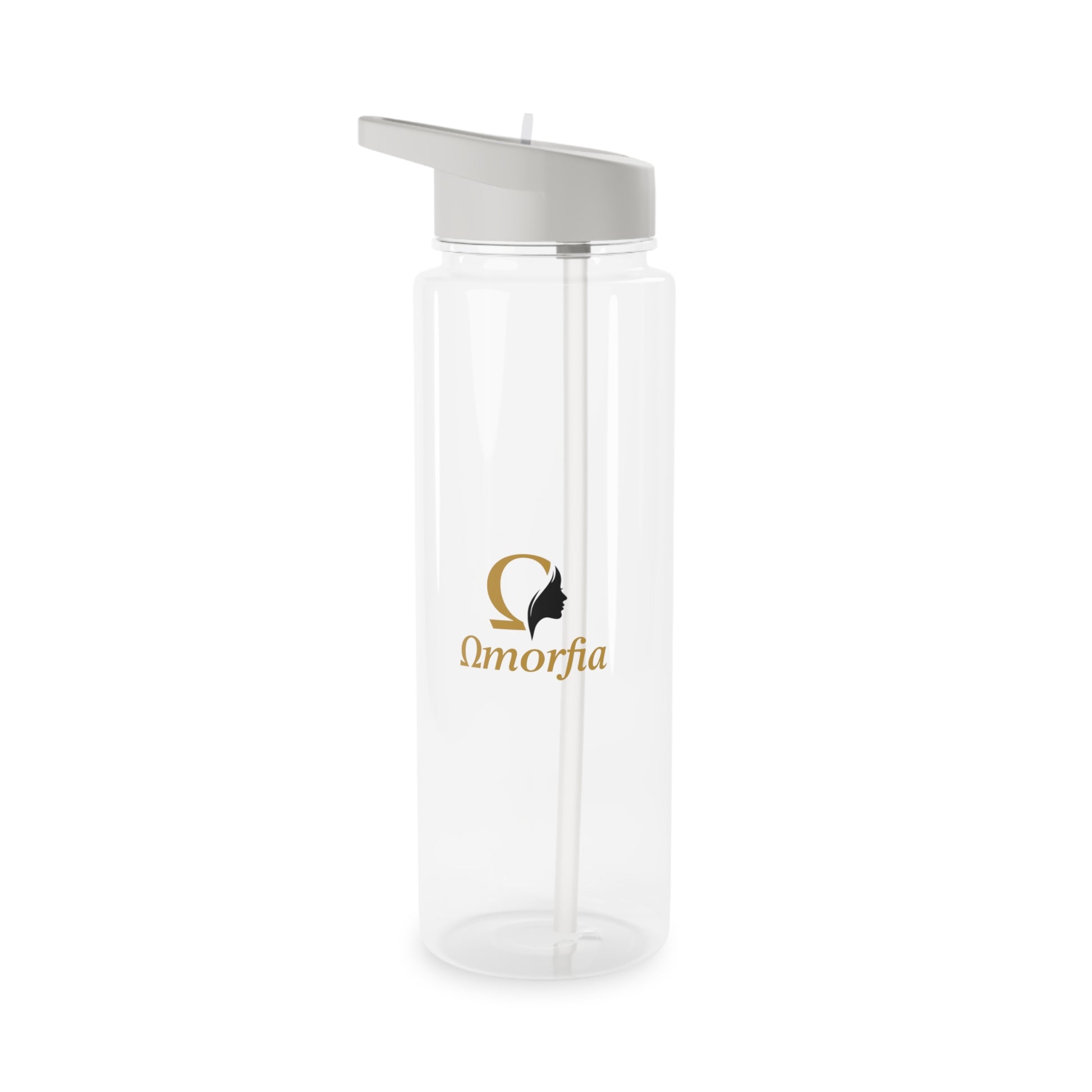 Tritan Water Bottle — Clear Sports Bottle 'Omorfia' Logo & Straw Lid