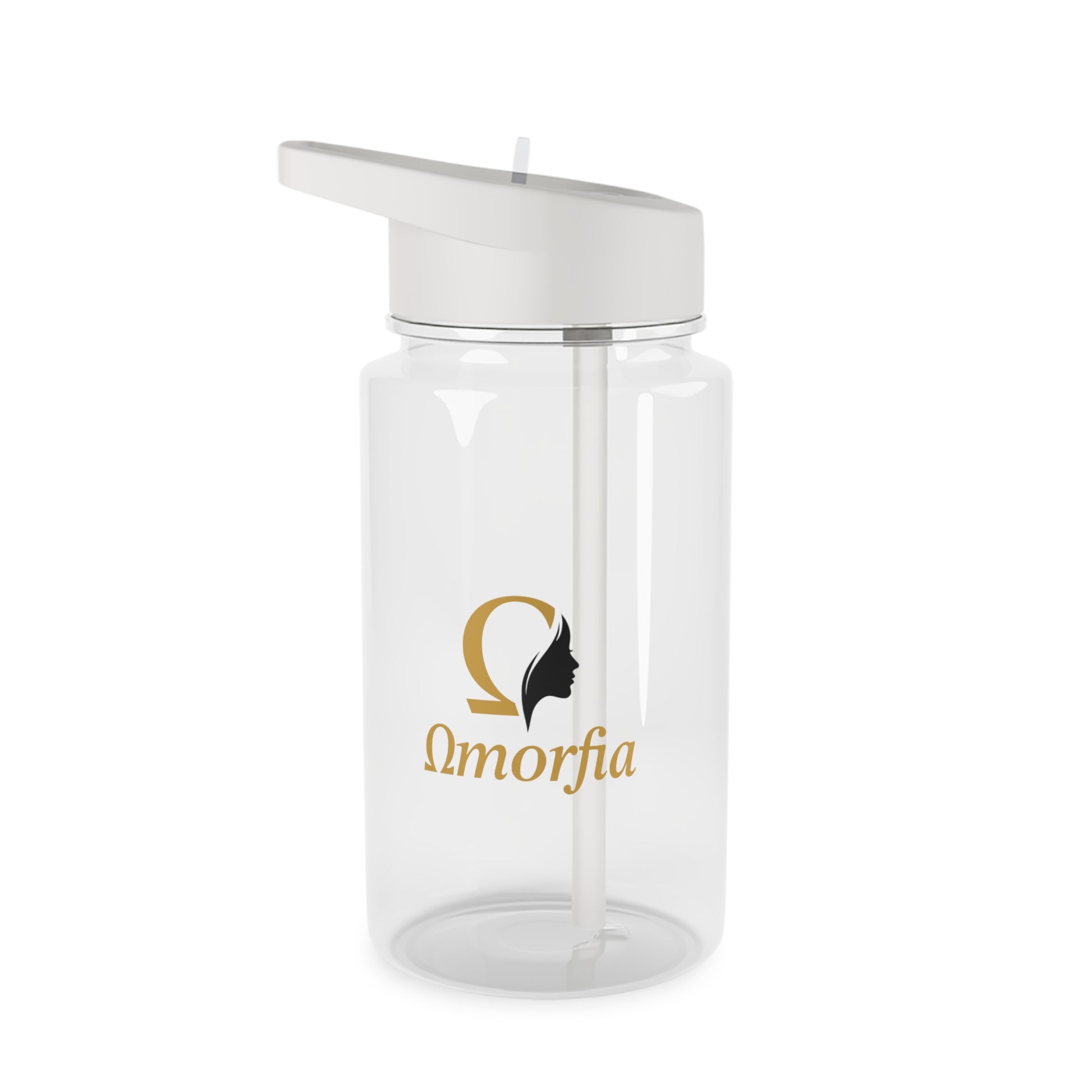Tritan Water Bottle — Clear Sports Bottle 'Omorfia' Logo & Straw Lid