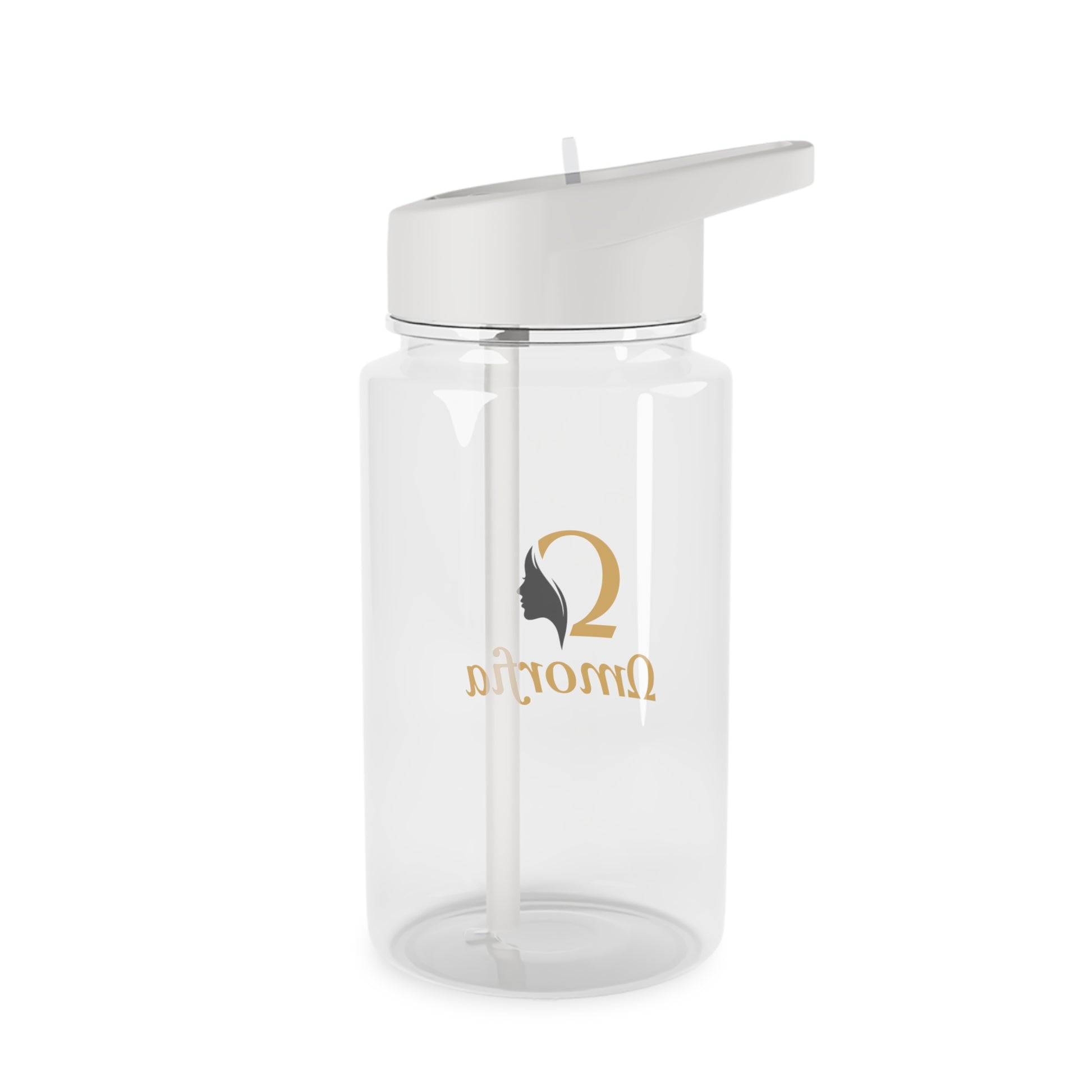 Tritan Water Bottle — Clear Sports Bottle 'Omorfia' Logo & Straw Lid